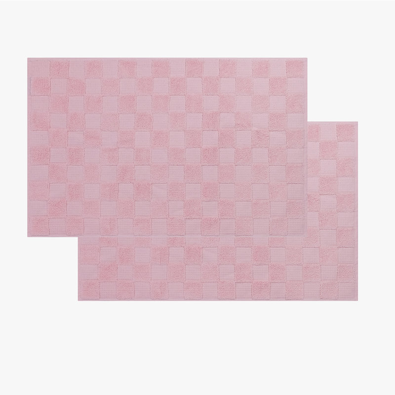 Ensemble de tapis de bain turc 2 pièces Taylorlynn, Rosé