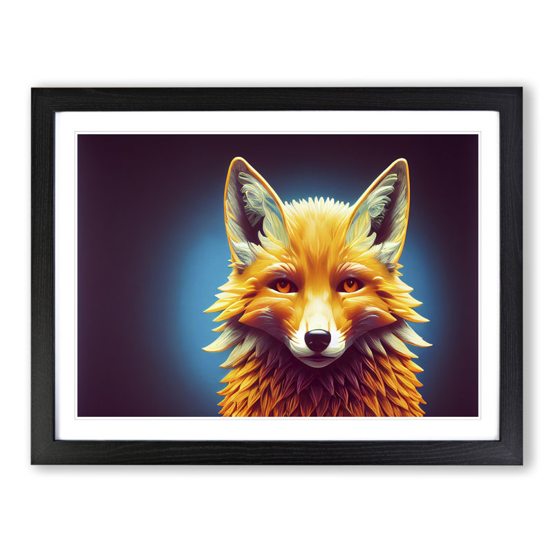 Brilliant Fox - Single Picture Frame Print, Black Framed, 46cm H x 64cm W x 2cm D