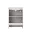 Ensemble de meuble-lavabo simple 24 po avec lavabo en céramique, blanc, bois massif-518037201-518037207