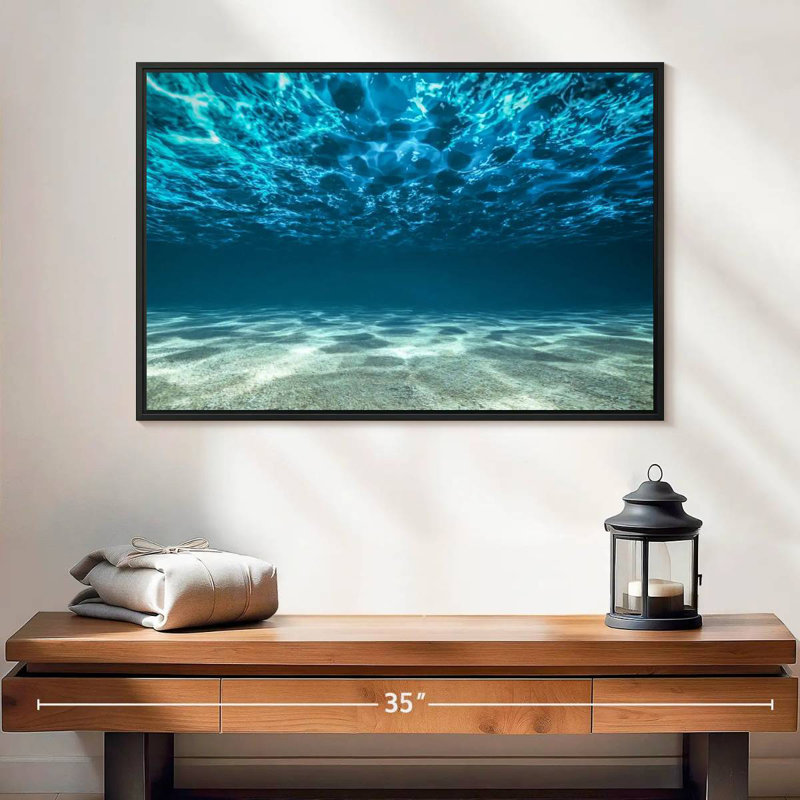 Underwater Sunlight, 25" X 17", Floating Frame Black