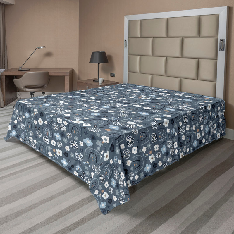 Drap plat à motif arc-en-ciel Ambesonne, Drap plat de taille double