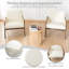 Chaise d'appoint rembourrée avec accoudoirs en maille de rotin, similicuir beige-1902506305