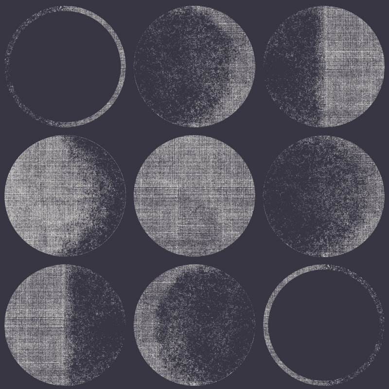 Moons Peel And Stick Wallpaper, Navy Blue