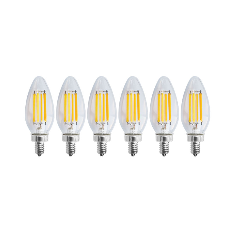 8 watts (75 watts équivalents), DEL C11, ampoule à intensité variable, blanc chaud E12 / base candélabre, 3000 K