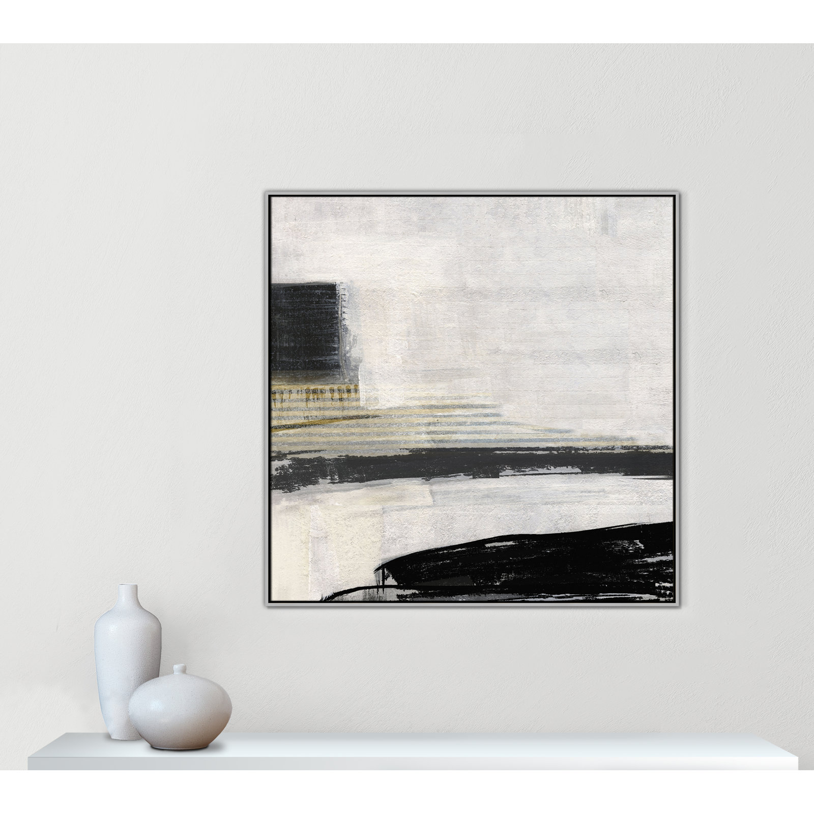La Bande I Print by Sally Swatland, Silver, 46.5" H x 46.5" W