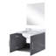 Meuble-lavabo gris foncé 24 po L 22 po x P - Plateau en marbre, 18 miroirs, bureau à fermeture en douceur avec comptoir et miroir inclus, surface de teinture-1631086061