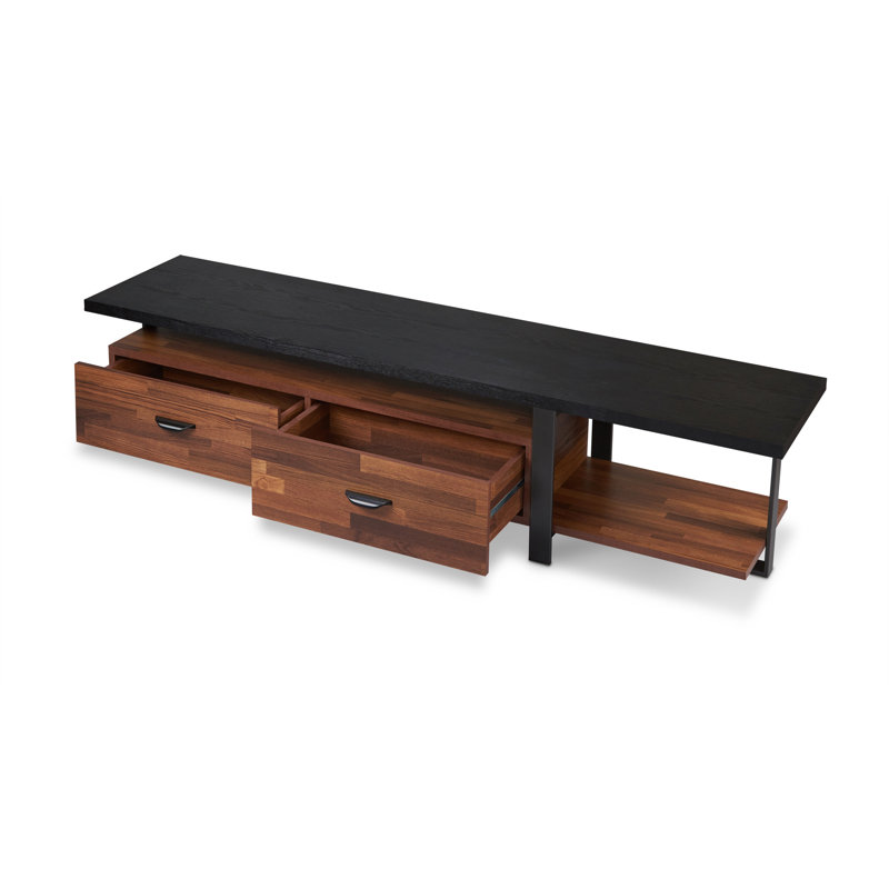 TV Stand, Walnut & Black