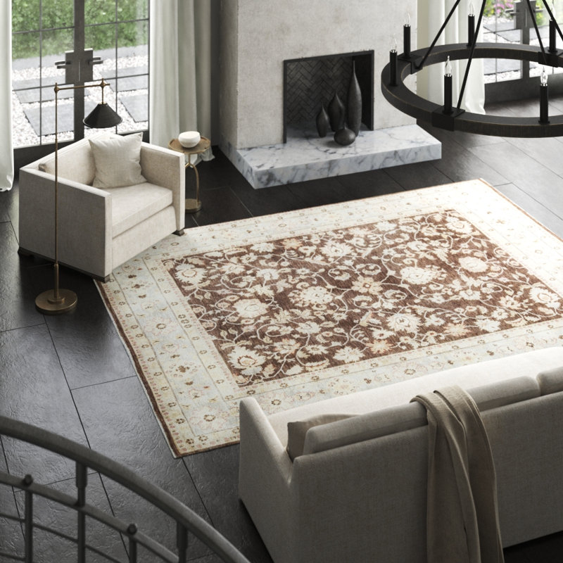 Ziegler Hand-Knotted High-Quality Blue Area Rug
