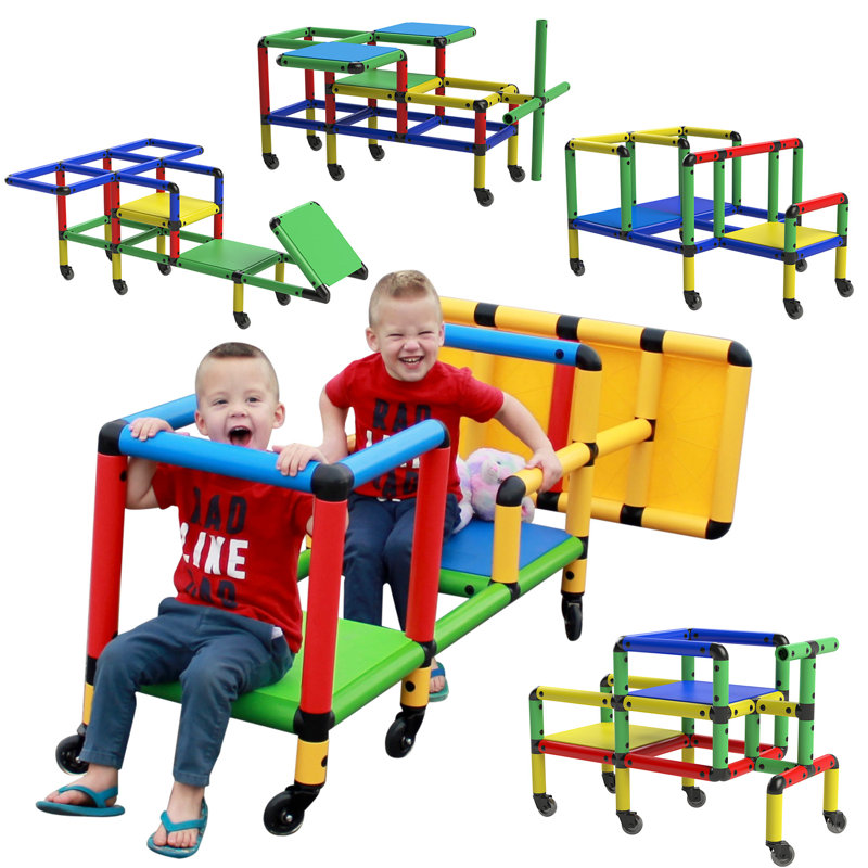 Buildable Play Structure Set with Wheels, Indoor and Outdoor
