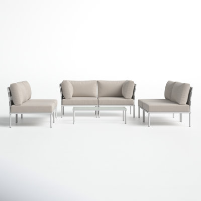 Harmony 7-piece Outdoor Patio Aluminum Sectional Sofa Set