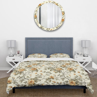Ensemble de housse de couette Beige Yellow Country Floral Chic I - Floral