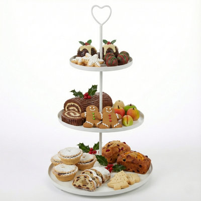 3 Tier White Metal Cake Display Stand