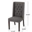 2 chaises de salle à manger avec dossier haut et siège, tissu gris foncé, structure en bois de bouleau, dossier, matériau-890478071