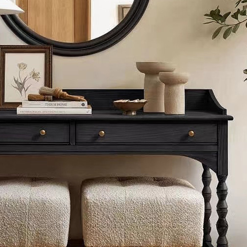 French-style Vintage Writing Desk /Dressing Desk, Black