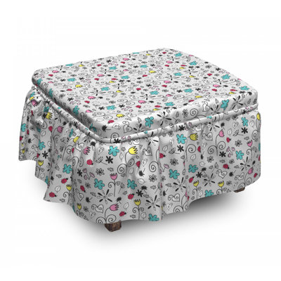 Housse pour repose-pieds doodle natural elements