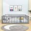Lit plateforme en bois Hajer avec clôture et porte-657190990-657190986