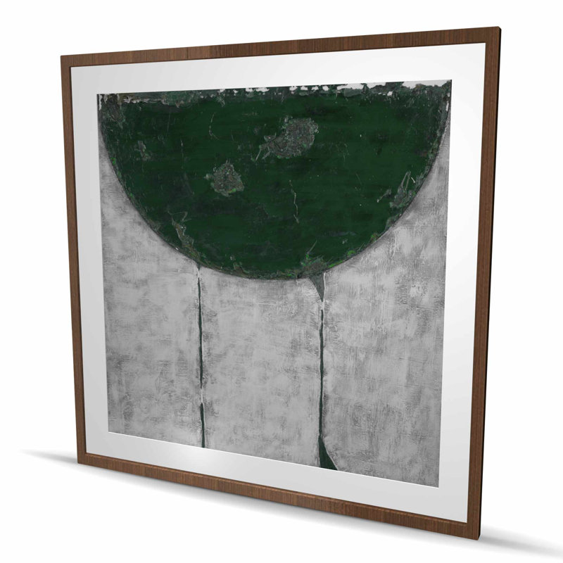 Demi-cercle vert - formes contemporaines, reproduction encadrée