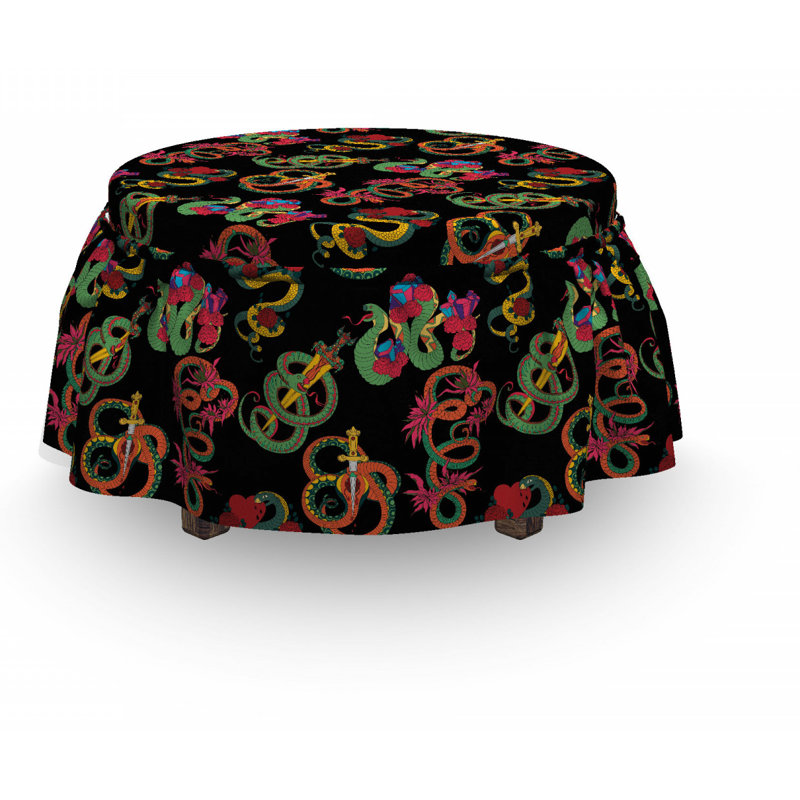 Housse pour repose-pieds à coussins carrés, Motif 2