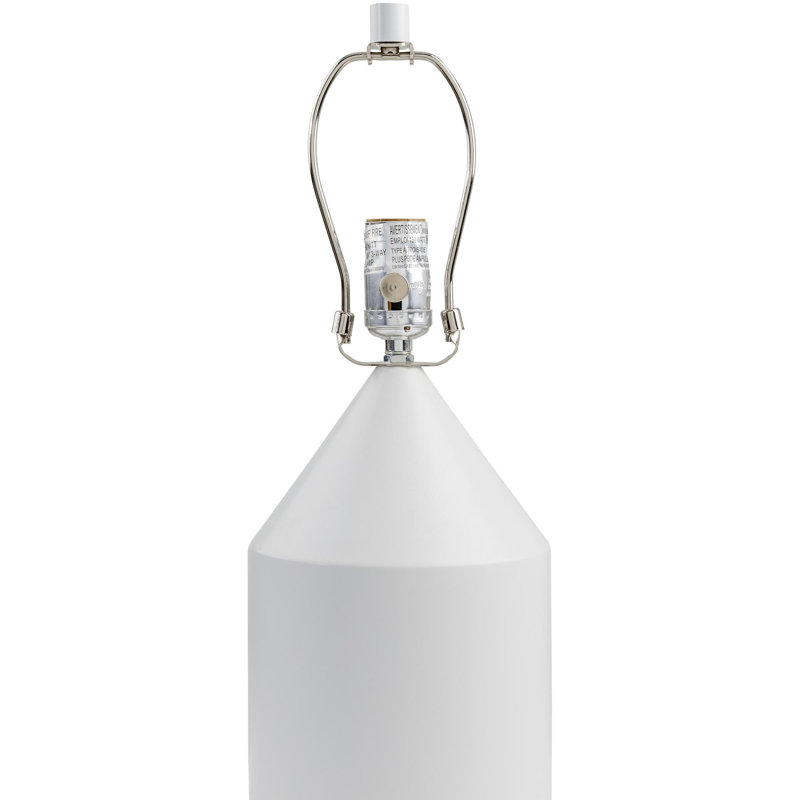 White Metal 20-Inch Modern Table Lamp