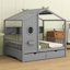 Lit en bois avec tiroirs et tablette de rangement-313605932-313605921