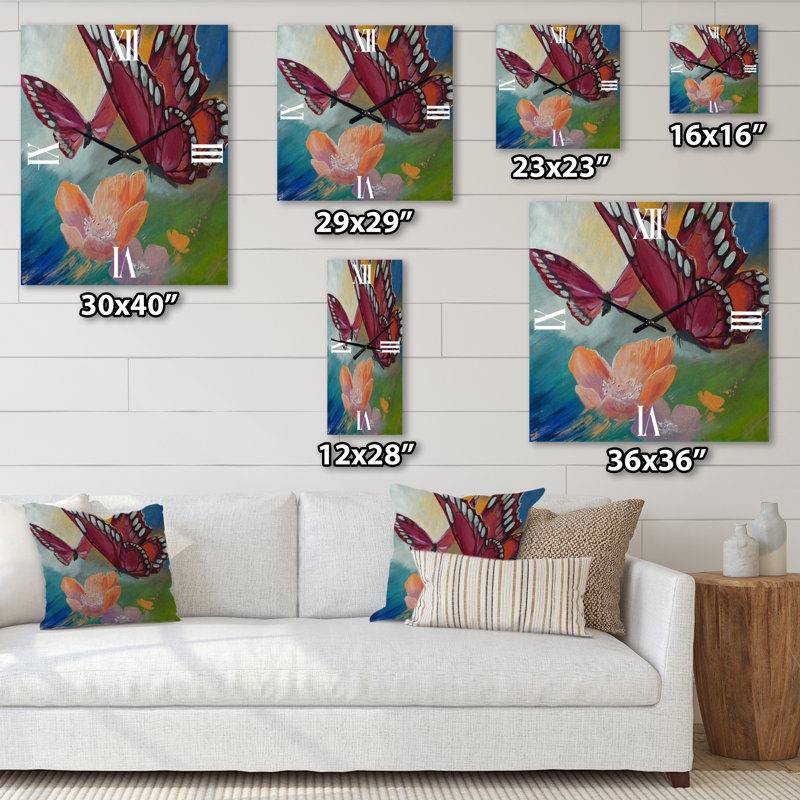 Horloge murale papillon, Moyen