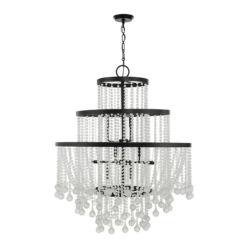  Luna 15-Light Chandelier in Matte Black, Matte Black