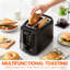 SUPERLEX Toaster, 2-Slice 750W Extra Wide with 7 Browning Settings | Reheat, Defrost & Cancel Functions, Removable Crumb Tray, for Artisan Bread, Baguettes & Thick Slices, Matt Black