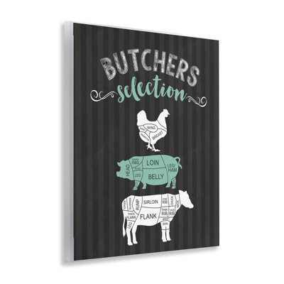 Plaque murale noire et verte Butchers