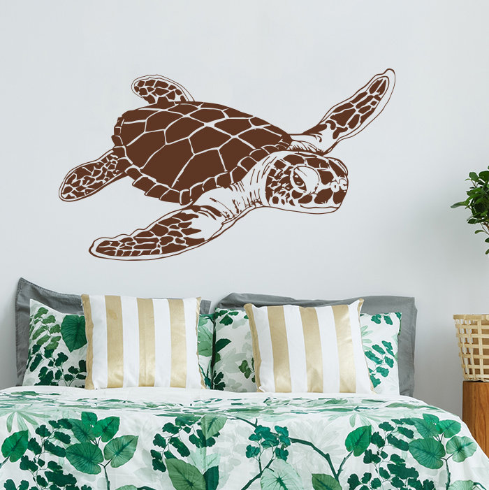 Décalcomanie murale tortue de mer, Brun