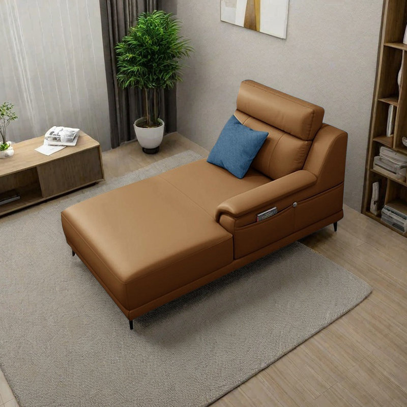 Fauteuil inclinable en similicuir à haute élasticité, Orienté à gauche (vu de face), Tawny