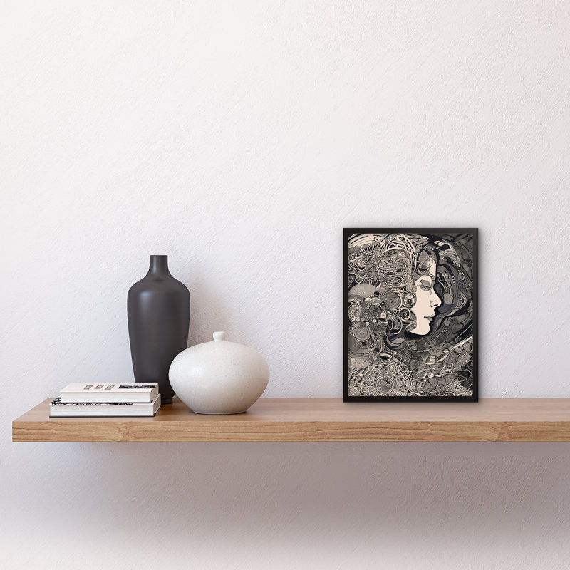Petrina Feeling Lost Conceptual Linocut - Single Picture Frame Print