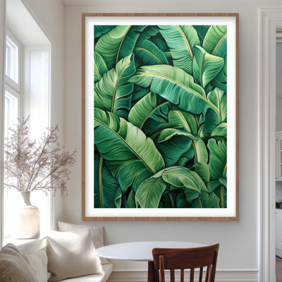 Feuilles vives - imprimé floral vert mat pour décor