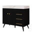 Meuble-lavabo sur pied 36 po avec lavabo en céramique et plateau en faux marbre 36 po