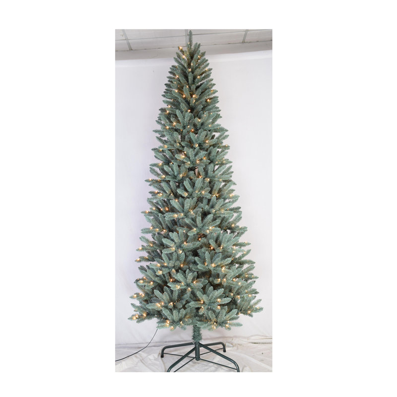 Arbre de Noël épinette artificiel bleu élancé, 9 pi