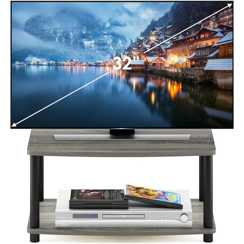 Tools 2-Tier Elevated TV Stand, French Oa..., Gray/Black
