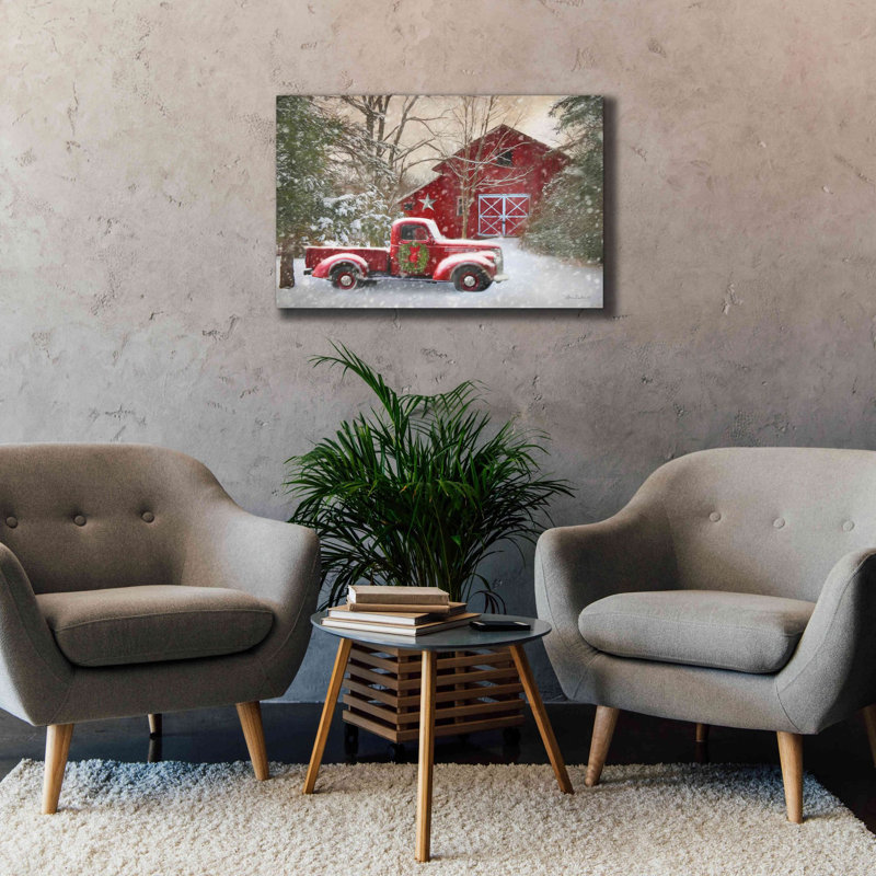 «Seclude Barn with Truck» par Lori Deiter, art mural sur toile, H 26 po x l 40 po x P 1,5 po