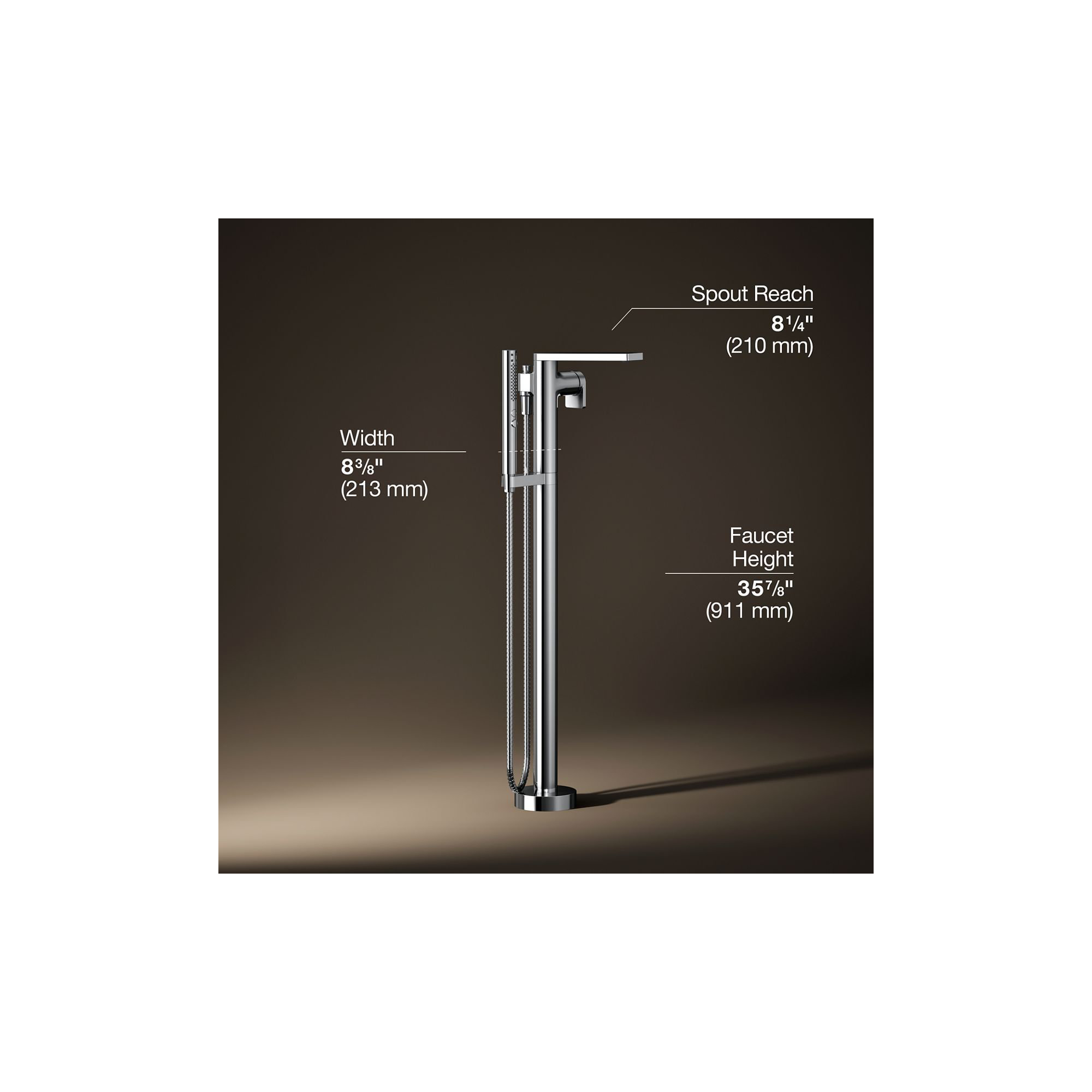 Composed Freestanding Bath Faucet, Polished Chrome