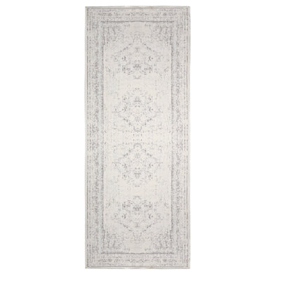 Jacub Performance Ornate Traditional Oriental Gray/Ivory Waterproof Rug