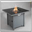Table de foyer d'extérieur en acier avec couvercle H 25 po x l 30 po