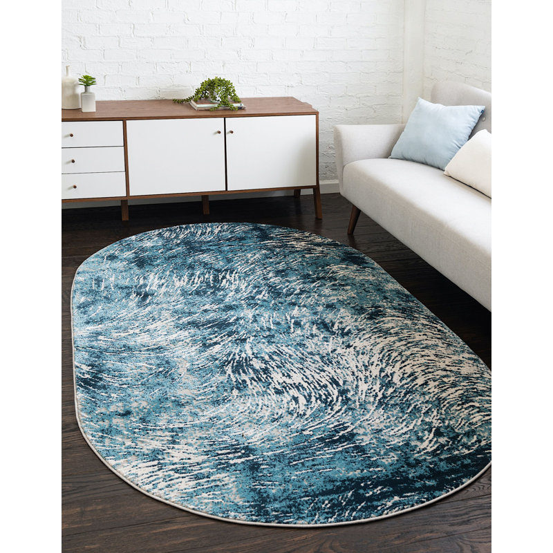 Abstract Indoor Rug, Oval 8' x 10'