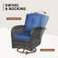 Ensemble de 3 chaises pivotantes en osier avec coussins et table d'appoint-1258415982