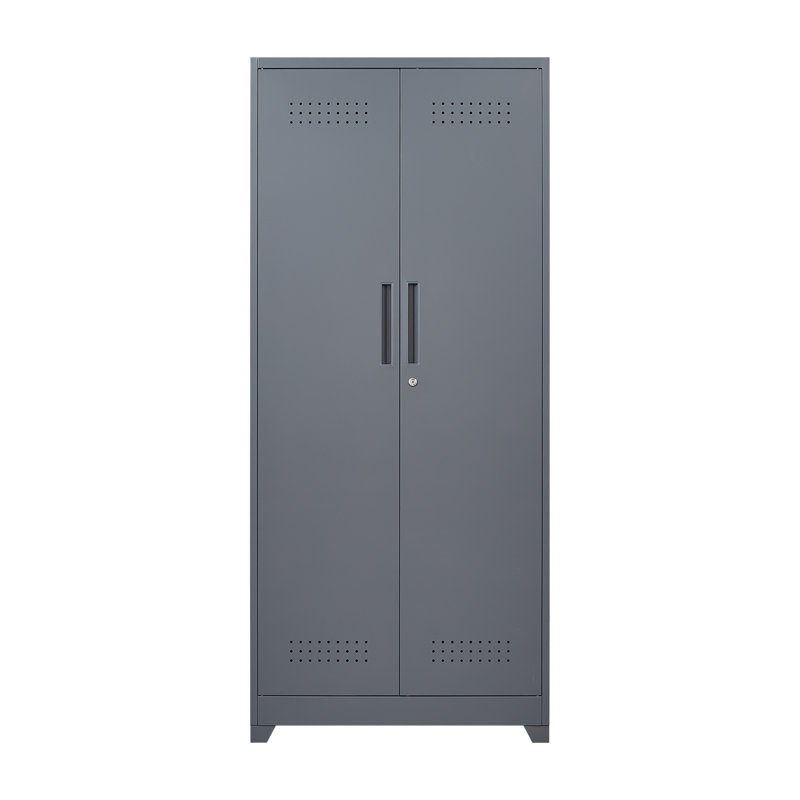 Metal Lockers, Cleaning Tool Cabinets With Locking Doors, High Broom Tool Storage Cabinets, Adjustable Shelves, Large Cabinets For Kitchens, Offices, Shops