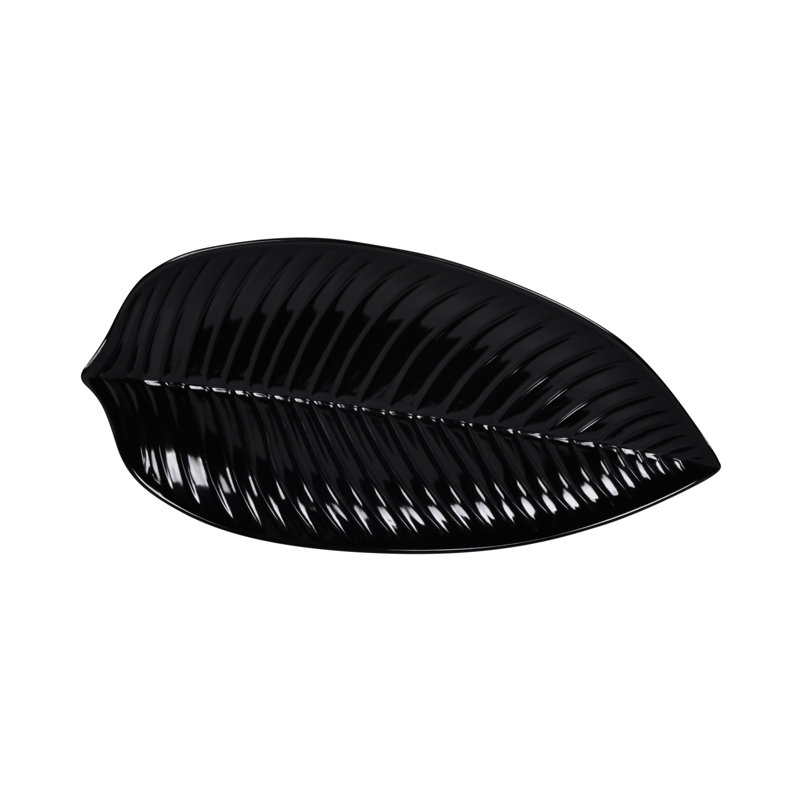 Plateau en mélamine Tropicana Leaf, Noir, H 1 po x l 10,25 po x P 5 po