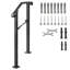 Rampe d'escalier en fer forgé 3cm 1-2 marches aluminium 1 pièce noir