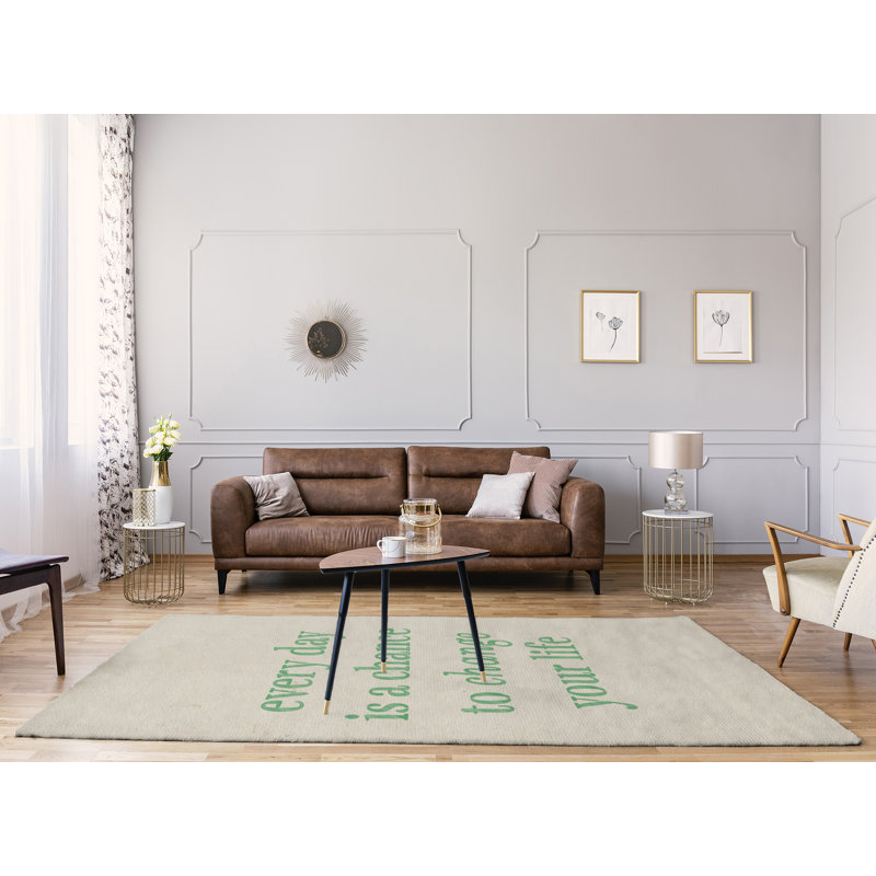 Tapis en chenille de polyester «Quotes», Rectangle 8 pi x 10 pi