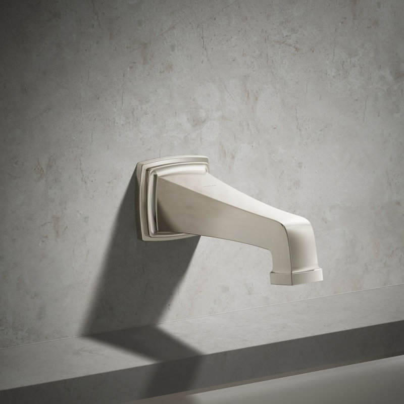 Riff Wall-Mount Non-Diverter Bath Spout, Cream