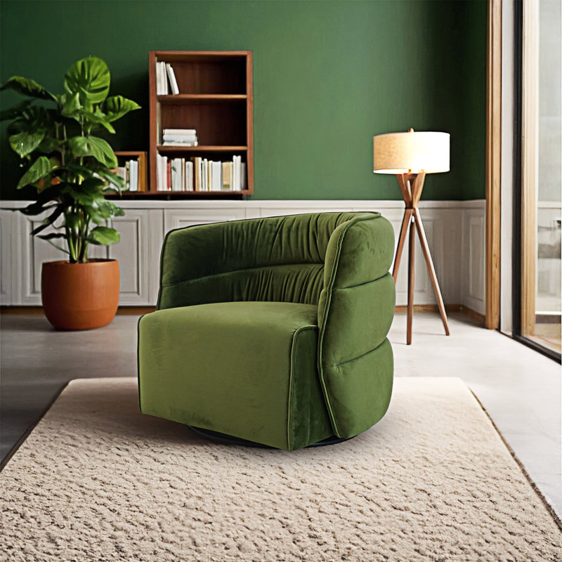 Chaise pivotante rembourrée, Vert