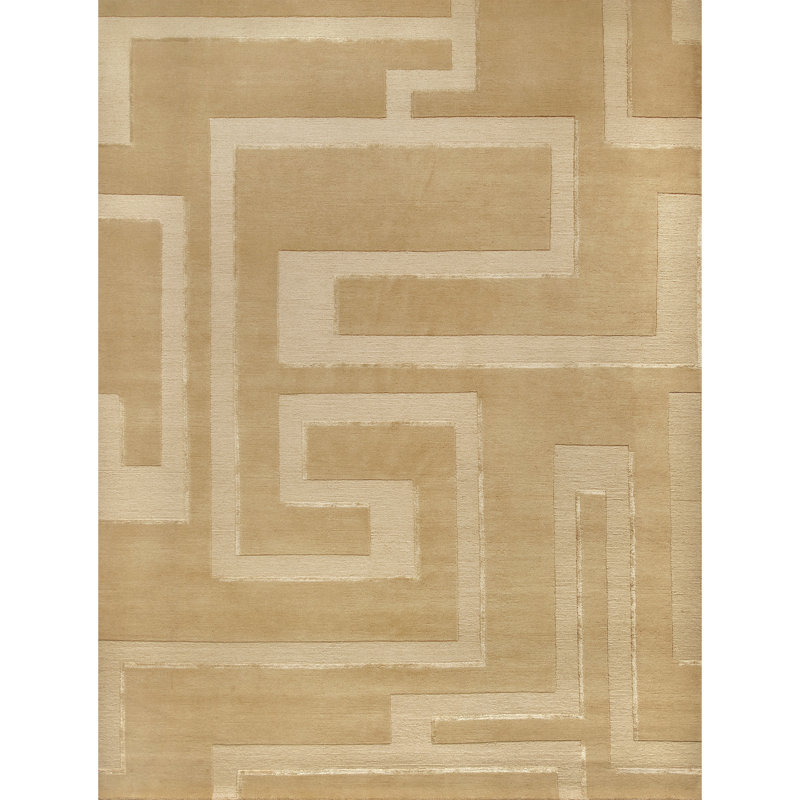 Geometric Area Rug in Biscuit/Ivory, Rectangle 6' x 9'