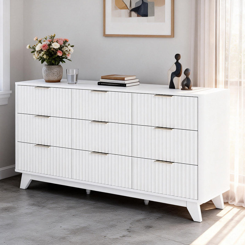 Commode à 57 tiroirs 57 po, Blanc
