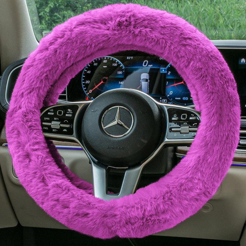 Housse de volant en fausse fourrure Doe16, Mauve